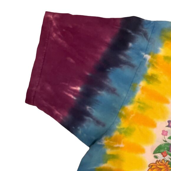 Liquid Blue Grateful Dead Inspiration Bear Tie Dye All Over Faded T Shirt XL - Picture 6 of 10